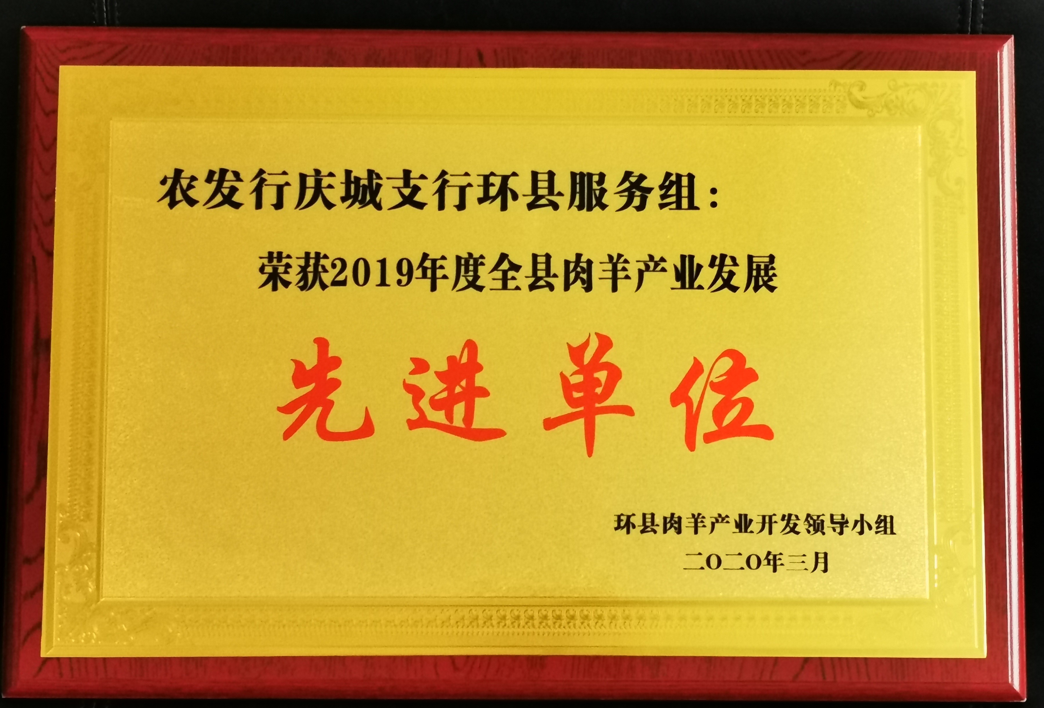 农发行庆城县支行荣获环县政府表彰